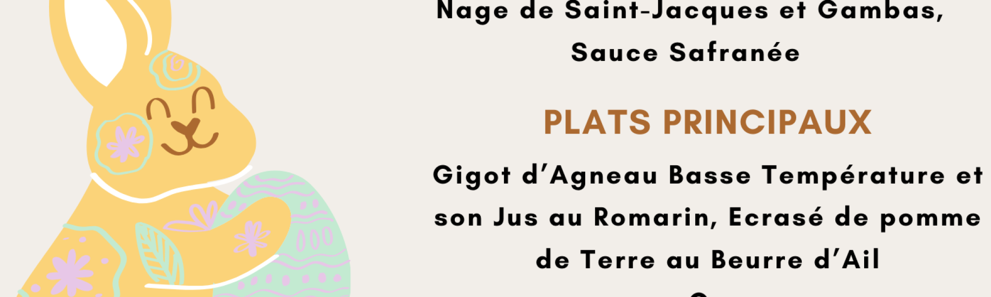 Menu Pâques 2025